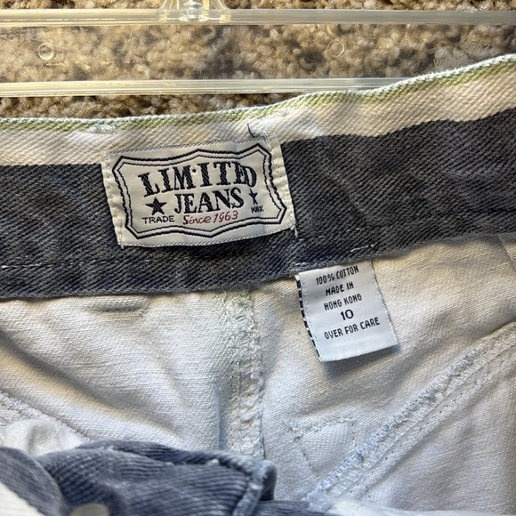 The Limited Jeans Vintage High Waisted Striped Denim Shorts size 10 100% cotton - Picture 2 of 6